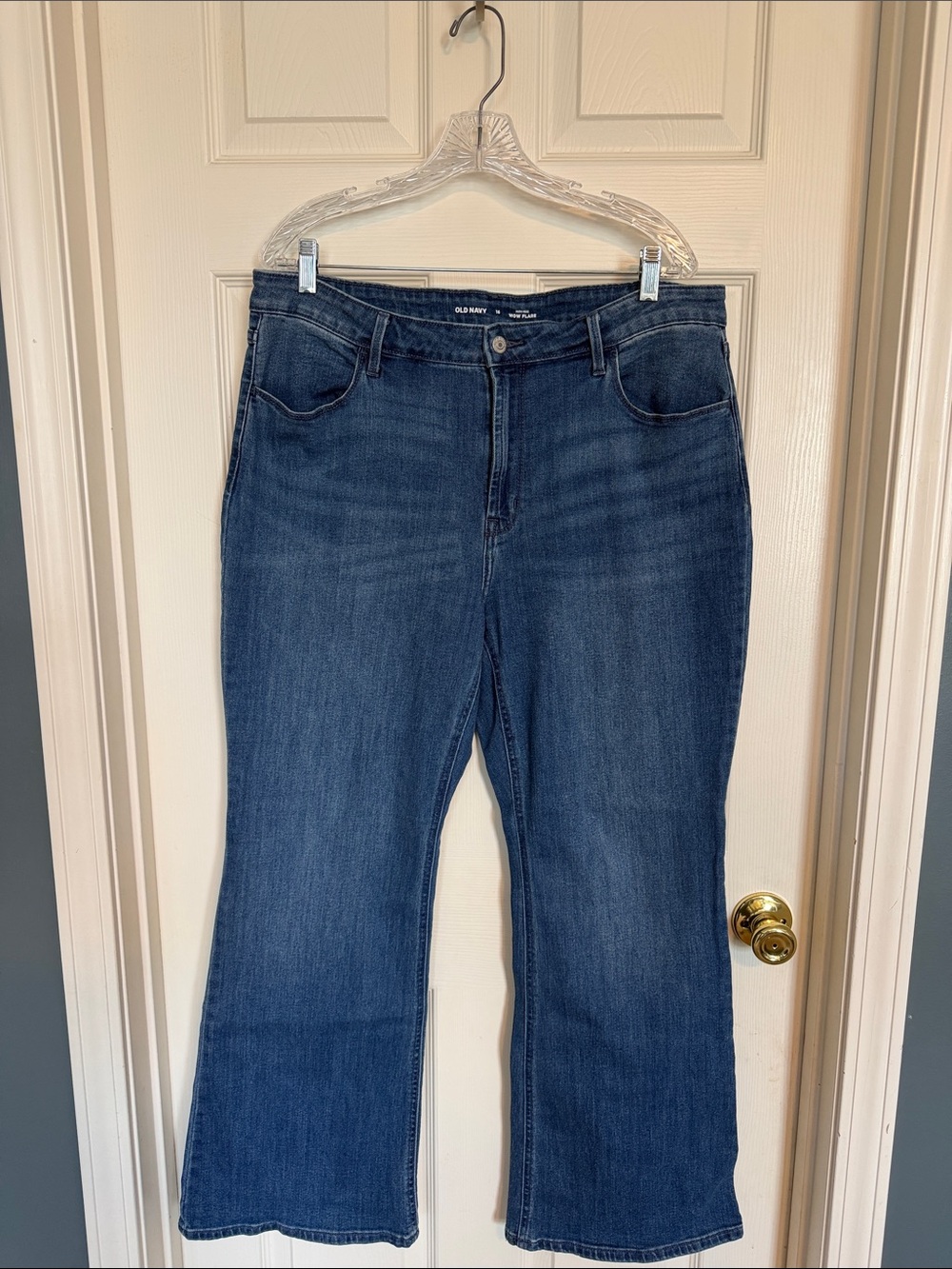 Old Navy Women's Dark Blue wow Flare Jeans